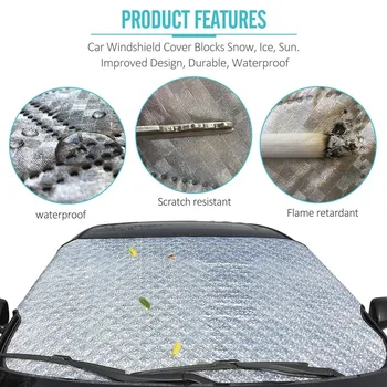 Universal da tela do PVC Carro a Metade do pára-brisa de Neve de Verão, guarda-Sol Tampa Geada de Inverno Protetor de Vento Carro Escudo 190X 95cm
