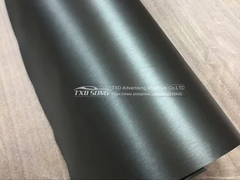 Premium Fosco Cromado Alumínio Escovado Cinza Escovado em Vinil envolver a Película da Bolha Livre Para o Estilo Carro Tamanho:10/20/30/40/50/60x152CM