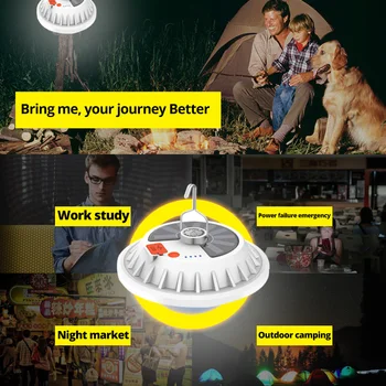 800W Super Brilhante LED Bulbo Lâmpada Solar Recarregável Controle Remoto ao ar livre Lanterna Acampando Portátil de Emergência Noite a Luz de Mercado