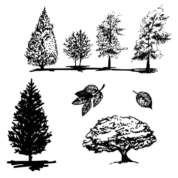 AZSG Vários tipos de Árvores, / Deixa Claro Selos Para DIY Scrapbooking Decorativos Cartão de Fazer Artesanato Divertido Decoração de Suprimentos