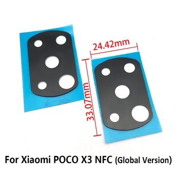 20PCS Traseiro da Câmera Lente de Vidro Para a Xiaomi POCO X3 NFC, a Versão Global Câmara de Vidro Com Cola Adesiva Com Tampa, Suporte de Quadro