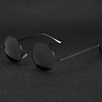 Rodada Óculos Polarizados Para Homens Mulheres Retro Óculos De Sol Masculino Feminino Marca Do Designer De Óculos De Armação De Metal Oculos De Sol