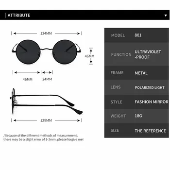 Rodada Óculos Polarizados Para Homens Mulheres Retro Óculos De Sol Masculino Feminino Marca Do Designer De Óculos De Armação De Metal Oculos De Sol