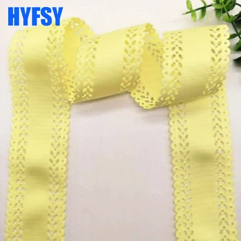 Hyfsy 10089 45mm Oco laço de fita de 10 metros de DIY embalagem de presente de arco de cabelo sólido cocar de costura, tecido de Mão feita de fita de gorgorão