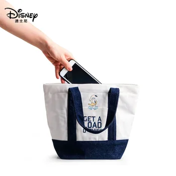 Disney Autorizado o Pato Donald Zíper Caixa de Almoço Bolsa de Arte Simples, de Um ombro-Portátil Saco de Lona Saco de Almoço Bonito Presente