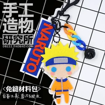 Japão Anime Naruto Shippuden Trajes Hyuga Hinata DIY Brinquedo Artesanal de Suspensão de Pelúcia Pendurado Chaveiro de Boneca de Material de Cosplay Prop