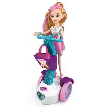 16cm elétrico do brinquedo boneca princesa música DIODO emissor de luz de piscamento boneca equilíbrio carro de brinquedo de menina de presente de aniversário bonito inteligente brinquedos