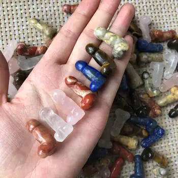 Natural de quartzo de cristal de pedra de mão esculpida feminino brinquedo artesanato de cristal criativo acessórios
