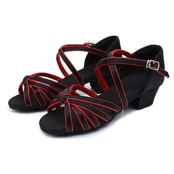 Salão de festas latim Sapatos de Dança Tango de Salto Baixo Sola Macia Sapatos para Meninas Mulheres ALS88
