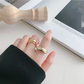 Silvology Brilhante Superfície Curva Anéis Para As Mulheres 925 Prata Esterlina Temperamento Textura Japão Coreia Anéis Jóias Elegantes, Dom