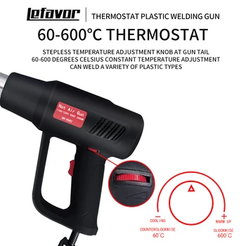 2000W ajuste de Temperatura de calor arma, pistola de ar quente 2000W 220V Elétrica Avançada do calor arma com Bico display LCD