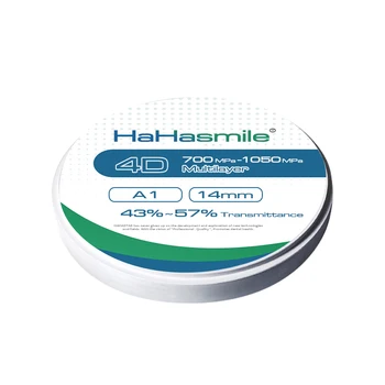 HaHasmile 4D-Multilayer Zircônia Blocos de Laboratório de prótese Dentária 98-A1 Fixo Zircônia Restauração Material 6 Camadas Multilayer Cor
