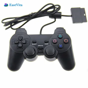EastVita Cor Transparente com Fio Para Sony PS2 Gamepad Duplo de Vibração Claro Controle Para Playstation 2 Venda Quente