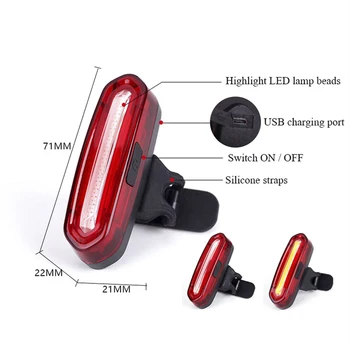 Alerta de segurança Traseira da Bicicleta, Luz Recarregável USB Ciclismo LED lanterna traseira Impermeável MTB Estrada de Bicicleta de Montanha, Luz da Cauda da Lâmpada