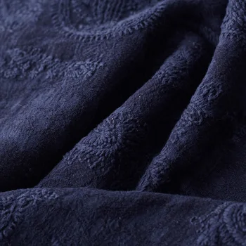 A qualidade do algodão e o linho, tecido de Jacquard bordado tissu robe vestido de uma peça de roupa material