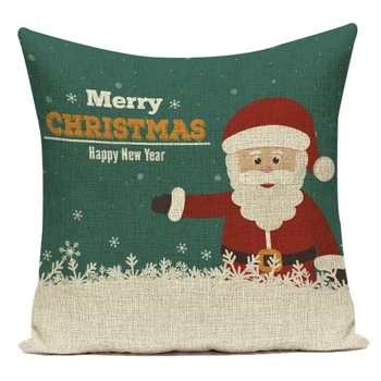 Roupa de cama em algodão Travesseiro Capa de Almofada de Natal, Enfeites para Casa Feliz Árvores de Natal Papai Noel Veado fronha de Almofadas