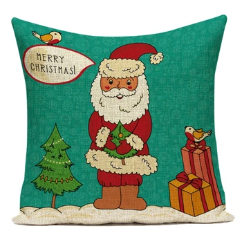 Roupa de cama em algodão Travesseiro Capa de Almofada de Natal, Enfeites para Casa Feliz Árvores de Natal Papai Noel Veado fronha de Almofadas