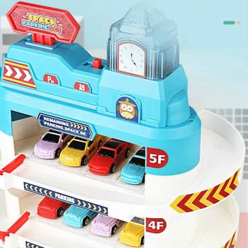 Automóvel Edifício Elétrico do Carro Ferroviário para Crianças, Estacionamento de Brinquedos Pequena Garagem Super Grande tridimensional Multilayer Menino de Presente