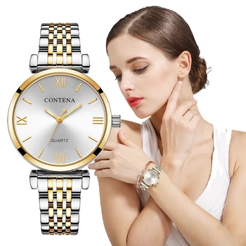 As mulheres de Assistir a Moda de Vestido de Luxo, Relógios de Aço Inoxidável Relógio Feminino Assistir a Mulher Reloj Mujer Ladies Watch zegarek damsk