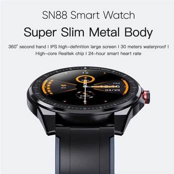 2020 SN88 Smart Watch Homens Mulheres IP68 Smartwatch de Oxigênio no Sangue Heart Rate Monitor de Sono de Fitness Pulseira em seu GPS Esportes Pulseiras de IOS