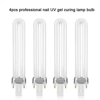 4Pcs/Set 9W Unhas de Gel UV LED Prego Lâmpada do Tubo da lâmpada de Substituição para Unha Secador de Unhas de Gel de Cura Manicure Ferramenta