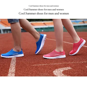 REETENE 2019 dos Homens de Moda Casual, o Tênis Slip-On Verão, OS Sapatos de homem de Malha Respirável Sapatos de Homens Formadores de Tênis de Água Sapatos