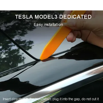Acessórios do carro do pára-brisa do Telhado Vento Guarda de Redução de Ruído Redução Kit de Vedação Clarabóia de vidro fita de vedação Para o Tesla Model 3