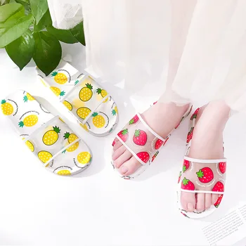 2020 Novas Frutas De Verão Sandálias Chinelos De Senhoras Mulheres De Chinelos, Sapatos De Bonito De Praia, Chinelos De Moda De Sandálias Mulheres Limpar Sapatos
