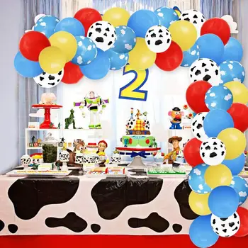 87pcs/monte de Brinquedo Partido Nuvem de Balões Garland Arco Kit para o Avião Festa de Aniversário, chá de Bebê com Nuvem de Vaca Impressão de Balões de Látex