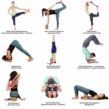 8-em forma de Yoga Esticar a Correia do Cinto WomenYoga Puxar para Cima do Cinto de Corda para o Pulso Cintura Perna Ginásio de Treinamento de Acessórios de Equipamentos de Fitness