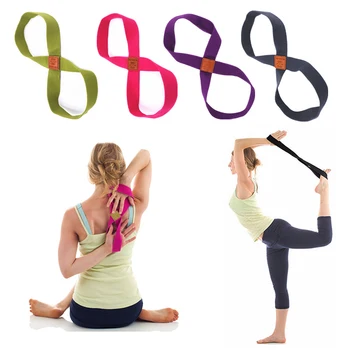 8-em forma de Yoga Esticar a Correia do Cinto WomenYoga Puxar para Cima do Cinto de Corda para o Pulso Cintura Perna Ginásio de Treinamento de Acessórios de Equipamentos de Fitness