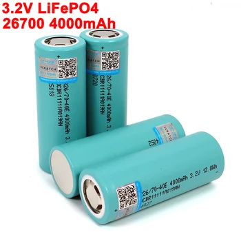 3.2 V 26700 4000mAh Bateria LiFePO4 3C Descarga Contínua Máxima 5C de Energia bateria De carro Elétrico scooter de armazenamento de Energia