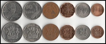 Nigéria 6 moedas da África Original de moedas Colecionáveis edição reais Comemorativa Rara Aleatória ano