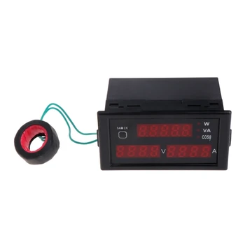 Digital Medidor de Energia AC Voltímetro Amperímetro de CA 80-300 0-100A Tensão de Corrente do Medidor Transformador de