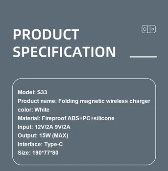 Dobragem Dupla 2 em 1Wireless Carregador de 15W Para iPhone12 iWatch airpods Para a Apple sem Fios Qi Estação de Carregamento para iphone pro 12