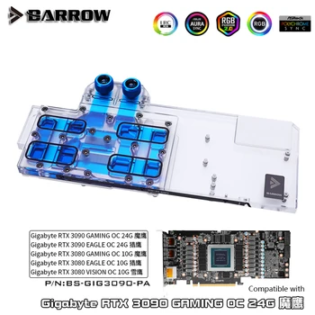 Barrow GPU Bloco e Resfriador Para Gigabyte RTX 3090/3080 Águia de Jogo OC, VGA Radiador 5V 3 ARGB, BS-GIG3090-PA