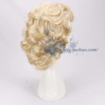 Marilyn Monroe Ouro Peruca Forever Marilyn Monroe Ouro peruca Função de Jogar o Cabelo Ondulado com líquido de cabelo