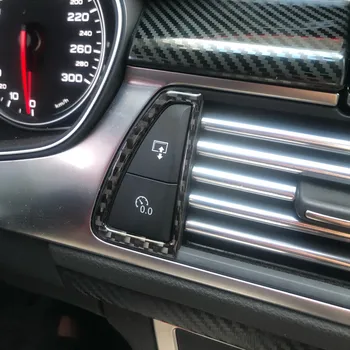 O Console de Saída de Ar Decoração de Lantejoulas Cobrir Guarnição de Fibra de Carbono Para Audi A6 C7 2012-2018 LHD Estilo Carro Acessórios de decoração