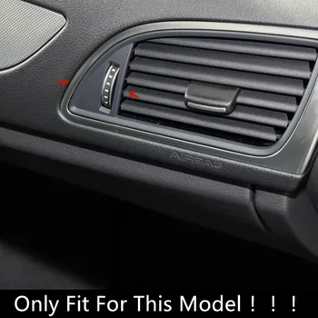 O Console de Saída de Ar Decoração de Lantejoulas Cobrir Guarnição de Fibra de Carbono Para Audi A6 C7 2012-2018 LHD Estilo Carro Acessórios de decoração
