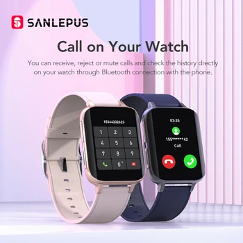 SANLEPUS 2020 NOVO Bluetooth Chamadas de Smart Watch Homens Mulheres Impermeável Smartwatch Leitor de MP3 Para OPPO Android Apple Xiaomi Huawei