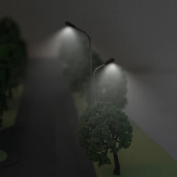 20x Modelo de Trem Diorama de Lâmpada Dupla de Pós Rua LEDs de Luz N Escala 3V