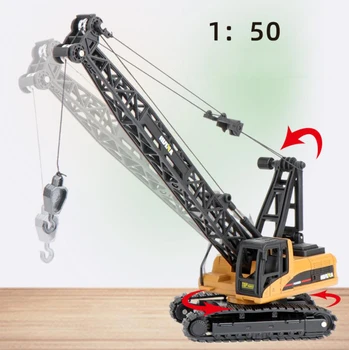 Simulação de alta escala 1:50 cidade fundido Engenharia de veículo de metal guindaste de esteira rolante liga de modelo colecção de brinquedos para meninos presentes