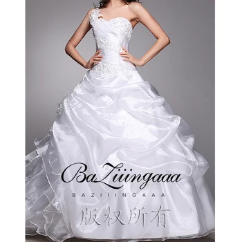 2020 Novo Luxo Vestido de Casamento do laço frisado vestido de noiva plus size aceitar feito sob medida