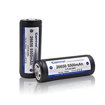 2 pcs KeepPower 26650 bateria 5500mAh li-ion protegido recarregável de 3,7 V bateria P2655C drop shipping Original batteria