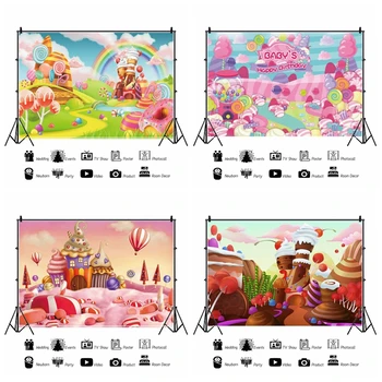 Yeele Pirulito Doce Colorido Sonhadora Candyland Bebê Fotografia, planos de Fundo Personalizados Fotográfica panos de Fundo para a Foto Studio