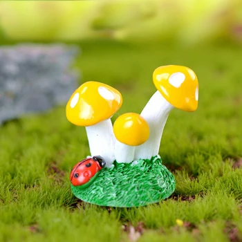 6PCS Animal Cogumelo Conjunto de Mini-Usinas Figura Estátua de um Modelo de Carro Artesanato Bonsai, Decoração em Miniatura Casa de Fada Decoração de Jardim