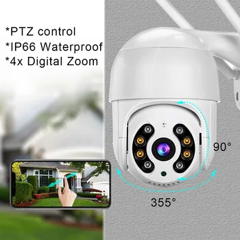 Câmera do IP 1080P Exterior, wi-Fi Auto controle de PTZ da Abóbada da Velocidade do Exterior da Câmera CCTV de Vigilância de Segurança de Visão Noturna sem Fio da Câmera