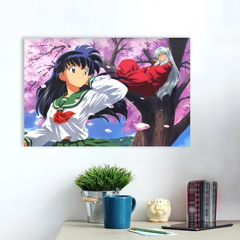 Tela de Impressão Inuyasha Modular de Pôster Arte de Parede de Anime Japonês Papel HD Imagens de Decoração Para o Quarto Sem Quadro