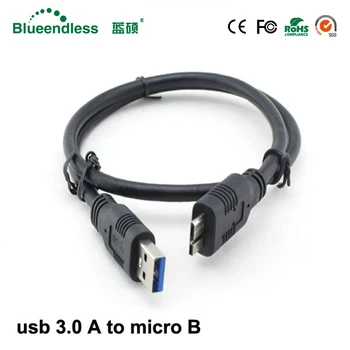 50cm USB 3.0 a para Micro B cabo usb 3.0 cabo de extensão de linha de dados para dispositivos sem Fio MP3 e MP4 player e câmera