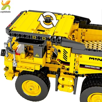 807pcs Caminhão de lixo da Cidade de Engenharia de Construção de Blocos da Técnica Basculante Carro Construção de Tijolos de Brinquedos Para Crianças